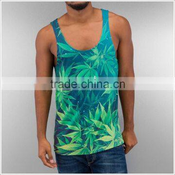 Guangzhou Custom Mens And Womens Vest Heat Transfer Leaf Couples Tank Top photo-5
