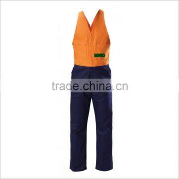Custom Cotton And Nylon Workwear Blue Patchwork Work Overall