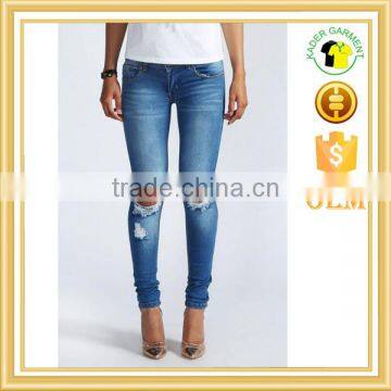 Ladies fashion Skinny Jeans 2016 High Quality Ripped Denim Jeans