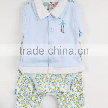 Hot Sale Blue & Green 100% Cotton 4Pcs Winter Clothing New Born Baby Gift Set With Good Quality 4TB1-11