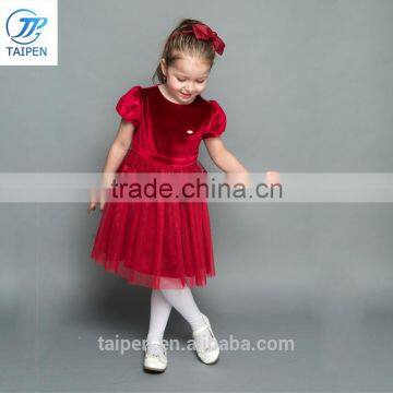 Girls Party Dress Coral Fleece Winter Dress Designs For Girl Of 10 Years Old Short Puff Sleeve Dress photo-2