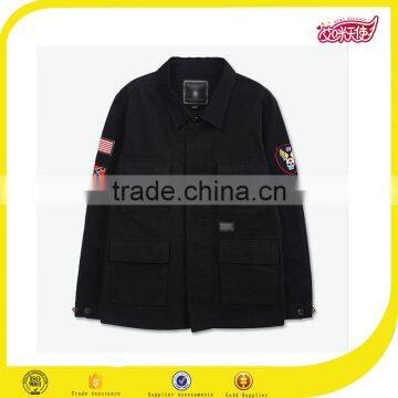 2016 Oem Factory Black High Quality Custom Men Denim Army Jacket photo-2