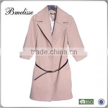 2014-2015 trench coat women lady pink woolen coat