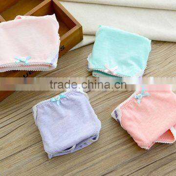 Girls Candy Color Bowknot Pure Cotton Briefs Panty Sexy Lace Women Cute Briefs Underwear photo-3