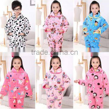 cotton wholesale high quality cotton children pajamas kids winter pajamas suits