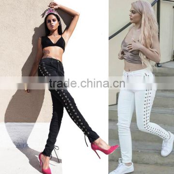 M1161 Runwaylover cross bandage tight pants autumn pants