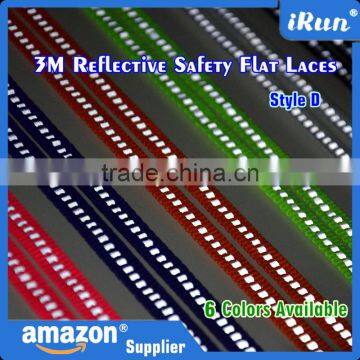 Customized Neon Yellow Lighted 3M Flat Shoelaces For Sneakers - Fanny Flat Safety Shoe Laces 8mm Width - Accept Custom photo-4