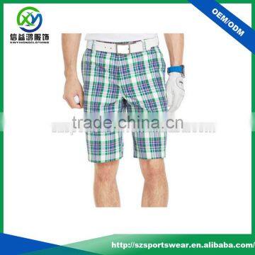 High quality Mens Dry Fit sublimated plaid golf shorts