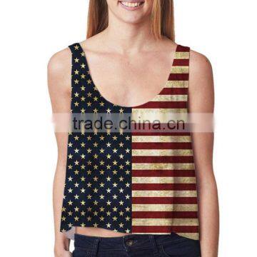 Cotton Tank Top short front long back printed patchwork Size:Free Size Sold By PC