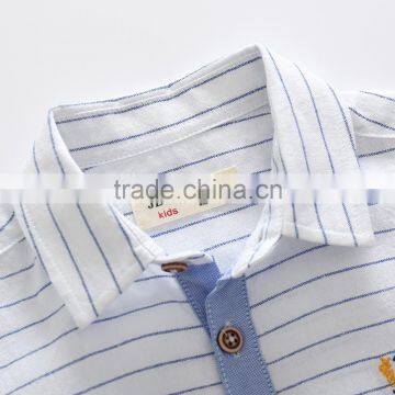 Custom Logo Short Sleeve Boy Kids Stripe Shirt photo-2