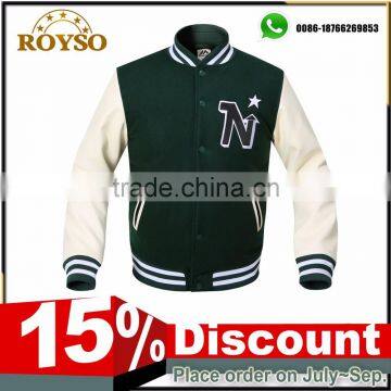 2015 New Fashion Customize Logo Mens Softshell Baseball Padded Bomber Jacket Wholesale Stylish Varsity Letterman College Jackets