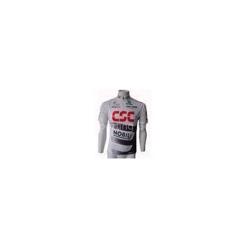 White Sublimated Sportswear Bicycle Shirts Custom Cycling Tops For Csc Pro Team