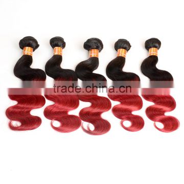 Wholesale alibaba cheap price unprocessed colored two tone hair weave