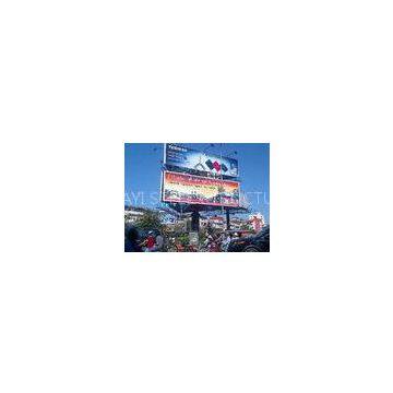 Monopole Highway Steel Structure Billboard Trivision For Commercial Display Ads