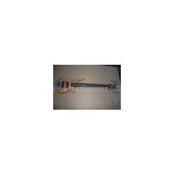 Nickel Plated Handmade Elm Electric Bass Instrument With 24 Frets Rosewood Fingerboard