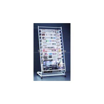 Practical movable newspaper display stand with wheels HS-NS06