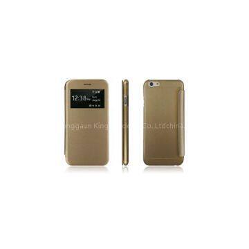 PU Leather Wake And Sleep Function Windows Case For IPhone 7