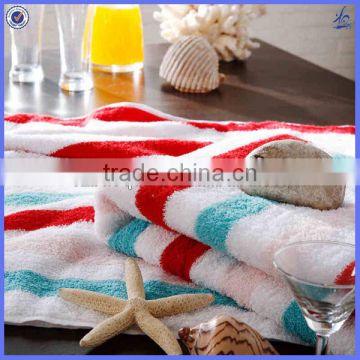 cotton terry jacquard white and blue stripe beach towels