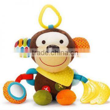 Baby Bed Car Hanging Newborn PLUSH Toy FOR Early Learning Animals Monkey/Dog/Cat/Elephant Doll photo-5