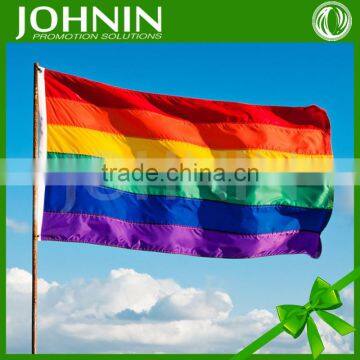 Custom Event Silk Printing 3*5 Flying Banner Polyester Rainbow Flag