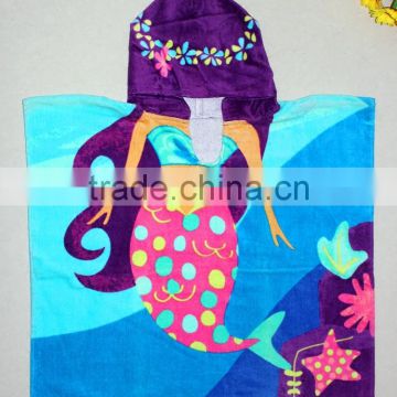 Kids Mermaid Hooded Beach Towel