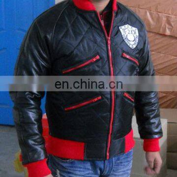 mens custom winter padded outdoor bomber varsity jacket