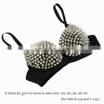 PAS-0752S Hot sale punk rock spiked stud bra