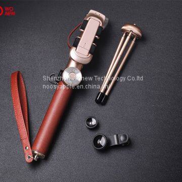 Aluminum Selfie Stick PU Handle Tripod Selfie Stick With Remote photo-3