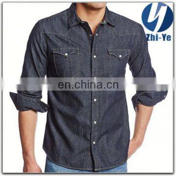 Fashion casual 100% cotton breathable denim shirts for man