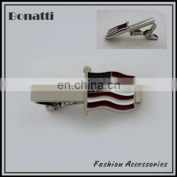 USA flag metal tie clip