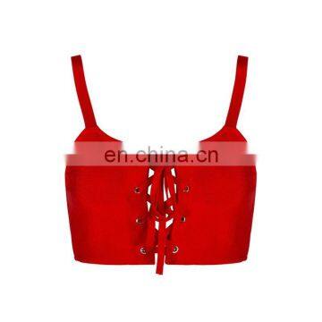 Sexy Ladies Cut-Out Lace up Bra Bralette Bustier Corset Vest Blouse Tank Crop Tops photo-4