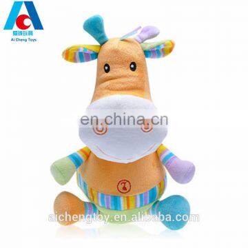 hot sale colorful cute plush cow stuffed toy for children education toy