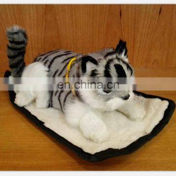 moving head shaking tail synthetic fur sleeping cat for gifts