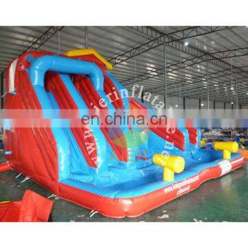 Hot Kids Inflatable Water Slide Blue Giant Cheap Inflatable Slide Outdoor Double Slide With Pool for Sale photo-2