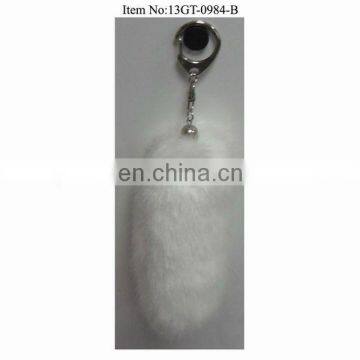 fashion soft white fox tail fur accessories, fur tail keychain accessory