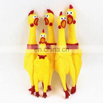 17cm-44cm Screaming Chicken Yellow Vinyl Chicken Squeaky Pet Dog Chew Toy photo-2