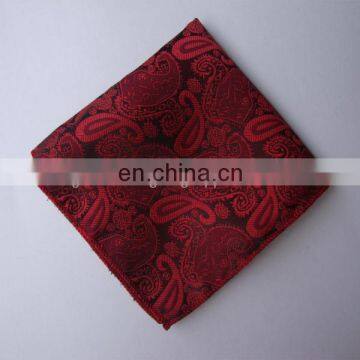 High Quality Woven 100% Polyester Pocket Square with Flower Design