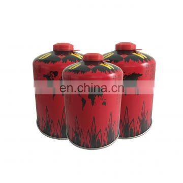 China aerosol container 450g and screw valve butane gas cartridge