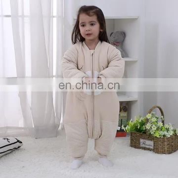 Organic Cotton Baby Sleeping Bag With Legs Split Sleeves