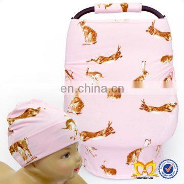 Stretchy Car Seat Canopy Gift Set Multi Use Cover Strap Cover And Baby Beanie Unisex Carseat Cover Best Shower Gift photo-4