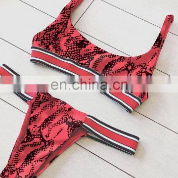 2019 New Arrivals Stock Leopard Print Cheeky Brazilian Bikini Swimwear 2pc Set photo-3