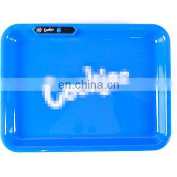 HQP-XJ07 HongQiang NEW LED Wholesale Cheap Cigarette Rolling Tray Portable Metal Tinplate Automatic Luminous Tray photo-4