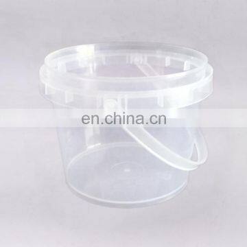 Customized Color 500ml food grade round plastic bucket with lid and handle for salad