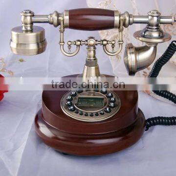 European novelty landline wooden antique telephone