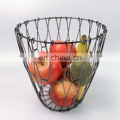 Foldable Organizer Storage Basket Wholesale Home Mesh Food Clothes Gift Desk Folding Metal Baskets photo-3