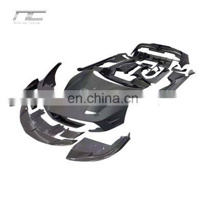 488GTB FRP+CF Material Monsoy Style Front Rear Bumper Spoiler Side Skirts Engine Hood Bonnet Wide Body Kit For Ferrari 488 GTB