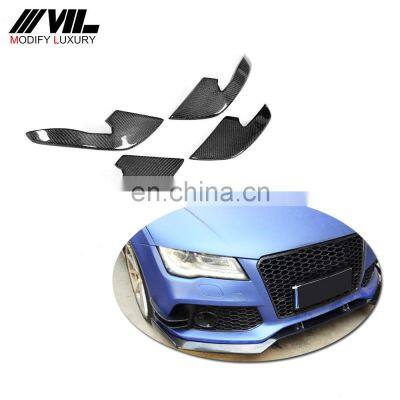 For AUDI A7 RS7 front bumper Front Bumper Canards Apron Front Lip Fin