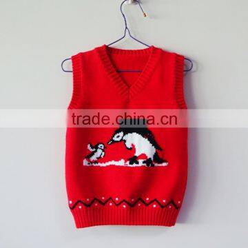 V Neck sleeveless Vest School Students Uniform Knitted Vest Kids Sweater Vests