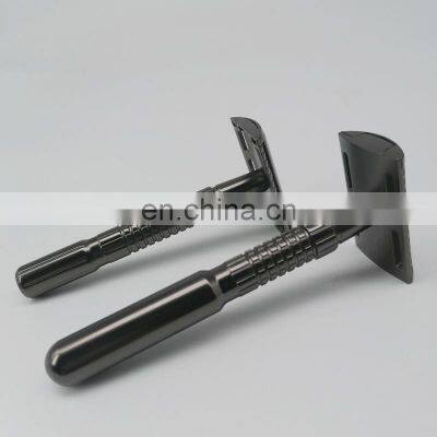 Double Edge Blade Safety Metal Shaving Razor and Brush Stand for Men With Paper Box Packaging photo-4