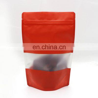 Small Batch Printing Glossy Plastic Frozen Dried Fruits Blueberries Dates Packaging Bag With Oval Window and Hole